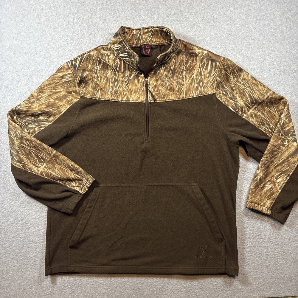 Huntworth Men's Quarter Zip Brown Camo Men's XL Hunting Outdoor Fleece